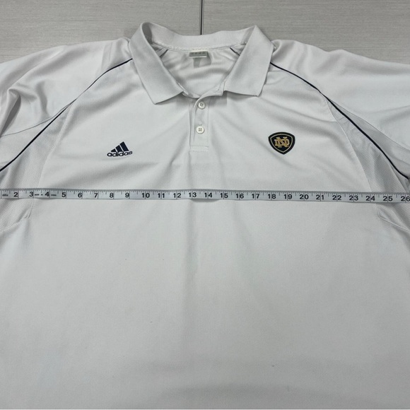 Adidas Notre Dame Polo Shirt Men’s 3XL White Gold Blue Pullover Quarter Button - Picture 8 of 8